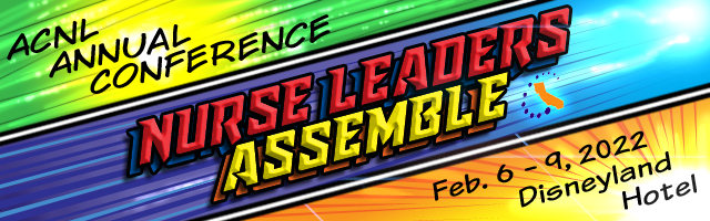 In-app banner with the Nurse Leaders Assemble logo over rainbow comic-style speed lines