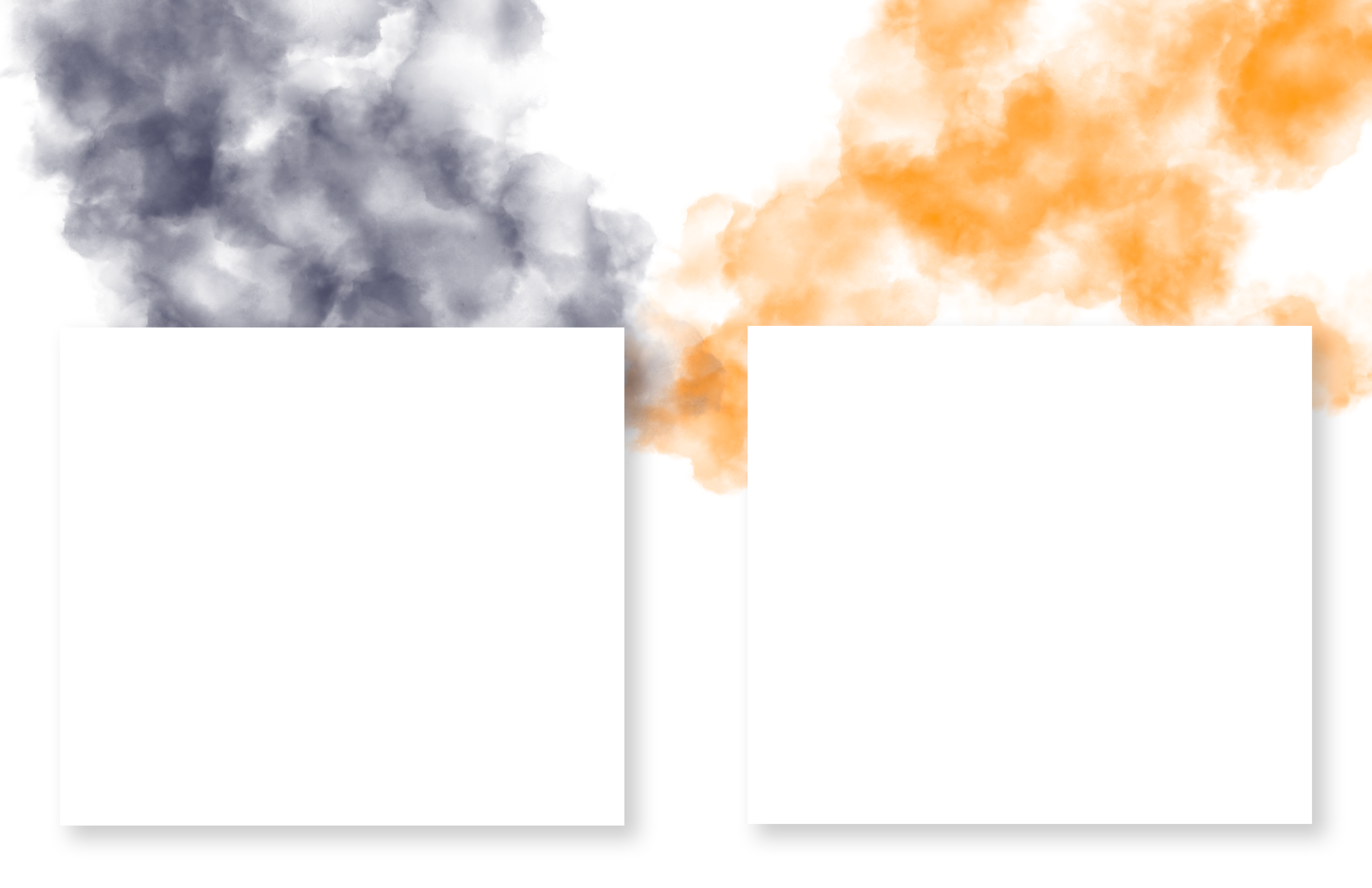 Photoshop page art for a booklet spread, watercolor painted around the text areas