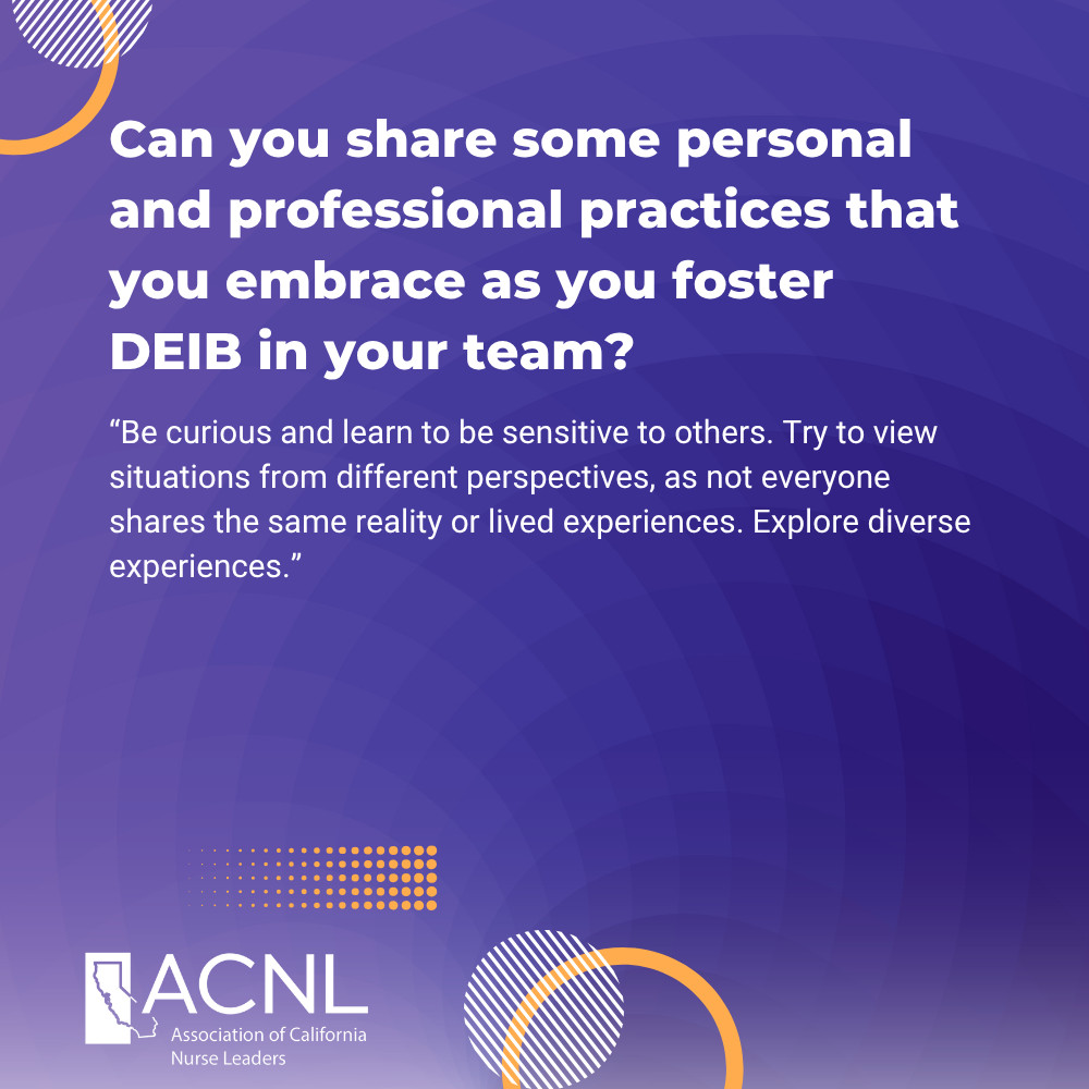 Carousel slide: Can you share practices that foster DEIB in your team, with Jami's answer about curiosity and perspective-taking